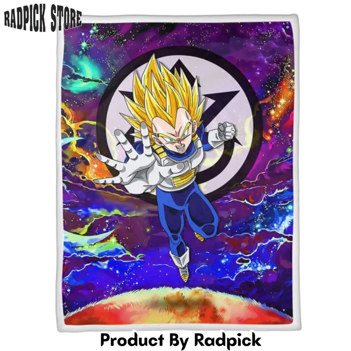 Dragon ball vegeta super saiyan blanket custom anime galaxy style  rp0152471
